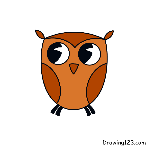 owl-drawng-step-10 piirustus