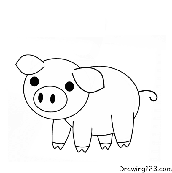 pig-drawing-step-9 piirustus