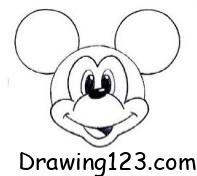 Mickey Mouse Face Drawing Idea 9 piirustus