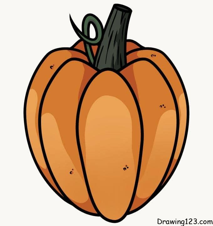 Pumpkin-drawing-step-9 piirustus