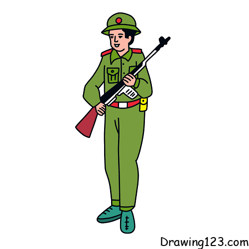 army-drawing-step-15 piirustus