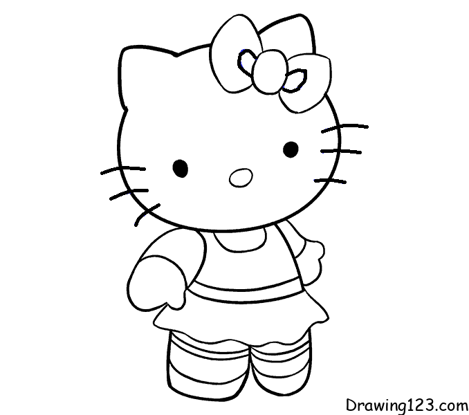 hello-kitty-drawing-step-13 piirustus