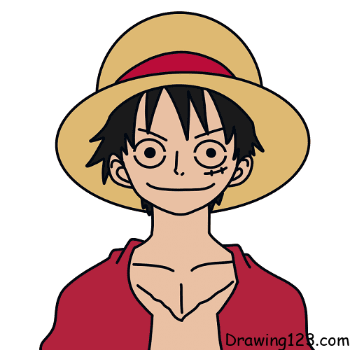 How to draw Luffy piirustus