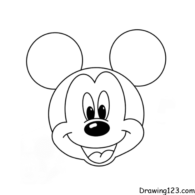 Mickey Mouse-drawing-step-9 piirustus