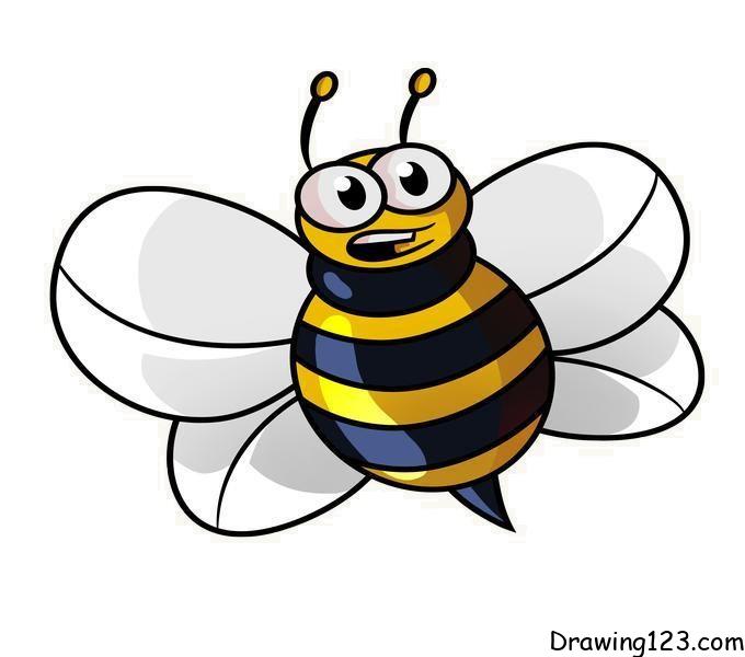 bee-drawing-step-12 piirustus