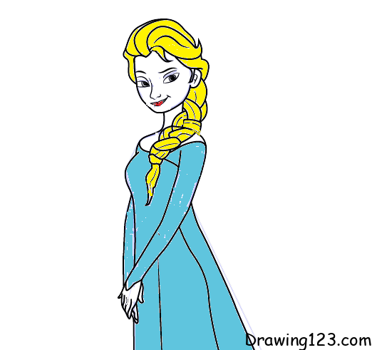 elsa-drawing-step-8 piirustus