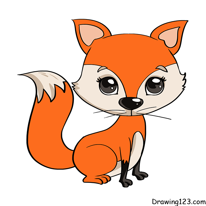 fox-drawing-step-7 piirustus