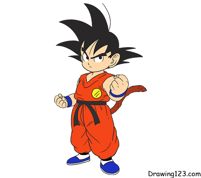 son-goku-drawing-step-13 piirustus