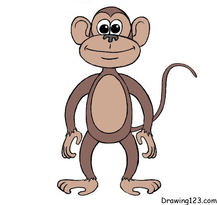 monkey-drawing-step-10 piirustus