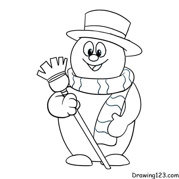 snowman-drawing-step-12 piirustus