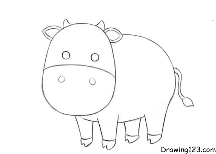 Cow-drawing-step-10 piirustus