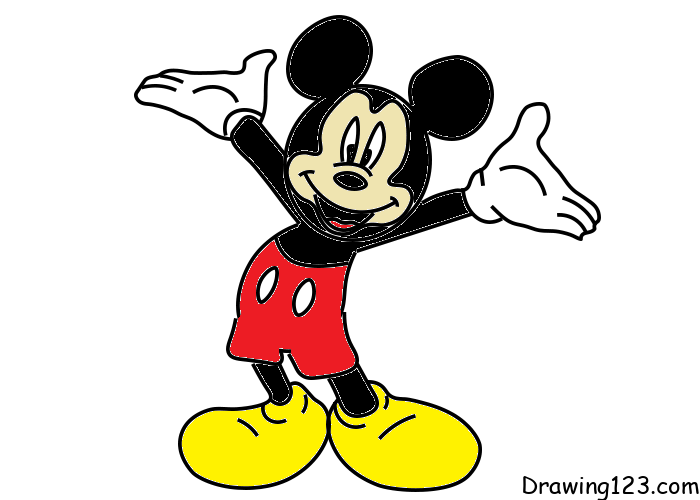 Mickey-Mouse-drawing-step-9 piirustus