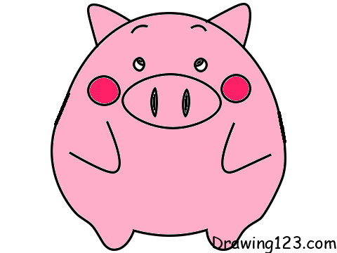 Pig-drawing-step-7 piirustus