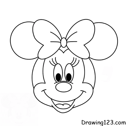 minnie-drawing-step-8 piirustus