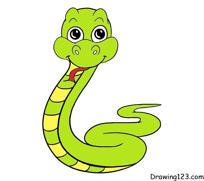 snake-drawing-step-10 piirustus