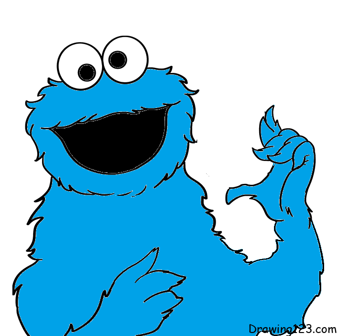 Cookie-Monster-drawing-step-6 piirustus