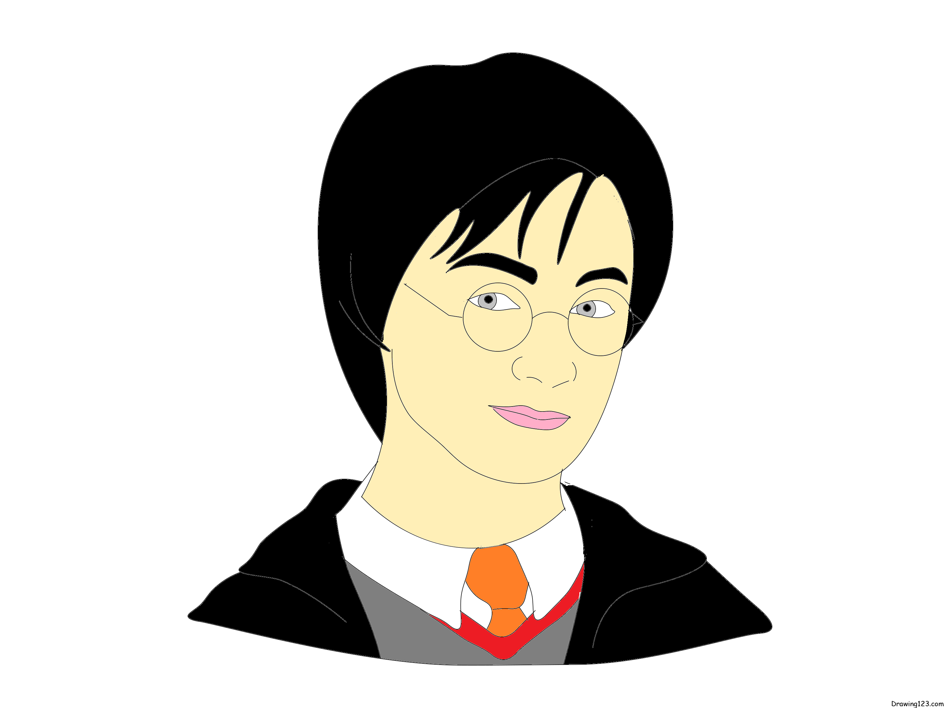 Harry-potter-drawing-step-8 piirustus