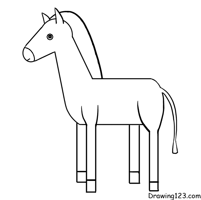 Horse-drawing-step-10 piirustus