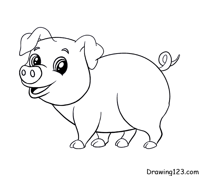 pig-drawing-step-10 piirustus