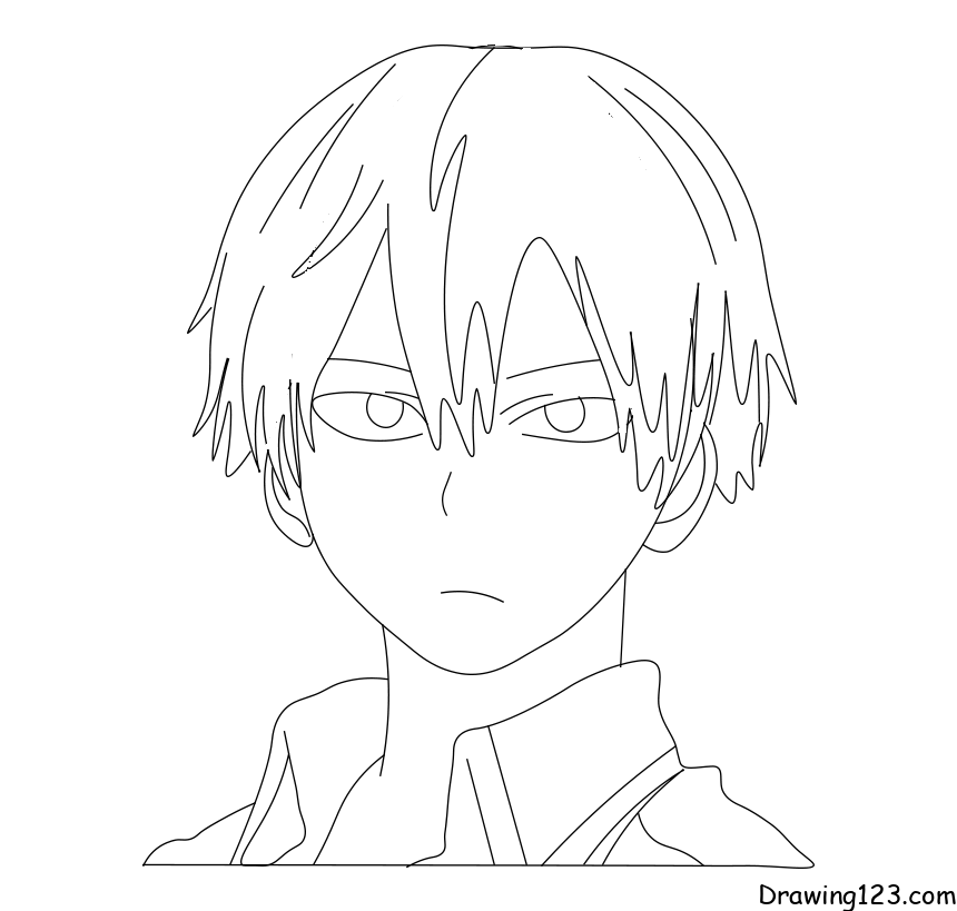 Shoto-Todoroki-drawing-step-7 piirustus