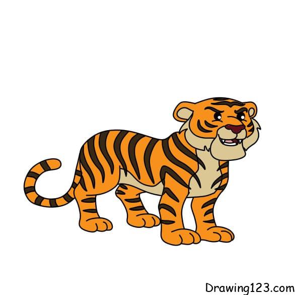 Drawing-tiger-step-11 piirustus