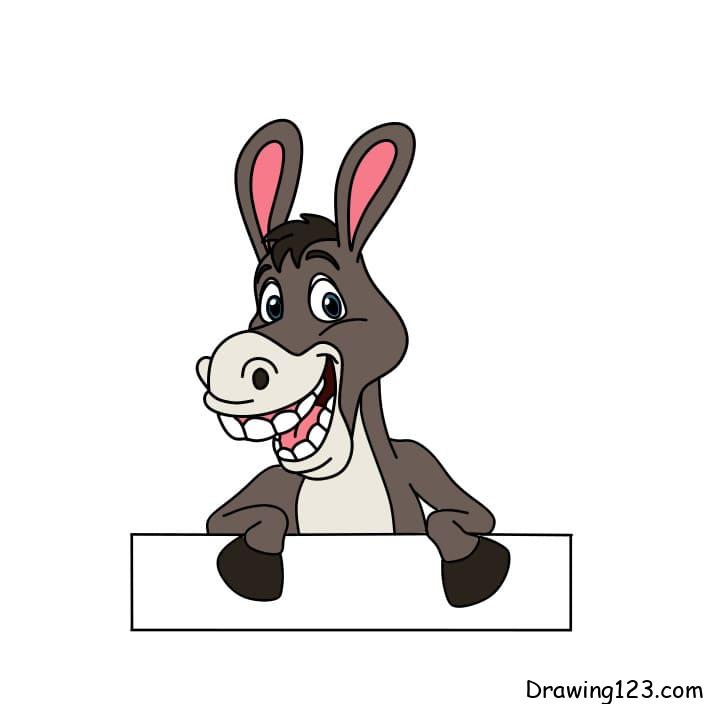 draw-donkey-steps-11 piirustus