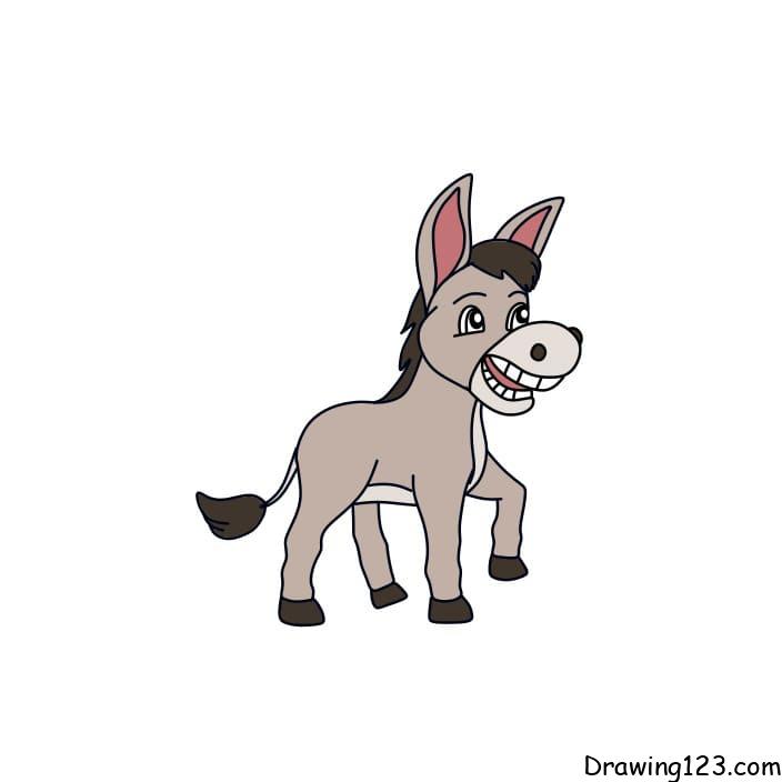 draw-donkey-steps-12 piirustus