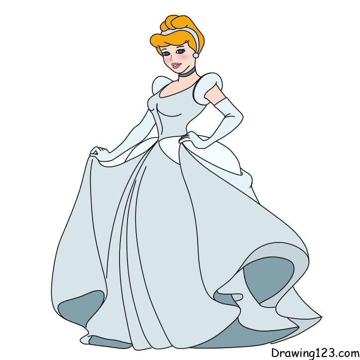 drawing-Cinderella-step15 piirustus