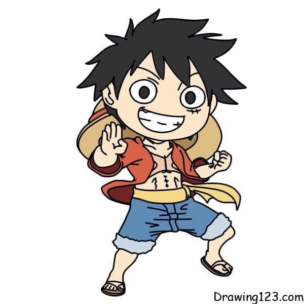 drawing-Luffy-step-17 piirustus