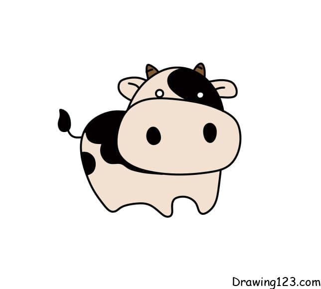 drawing-cow-step-9-3 piirustus