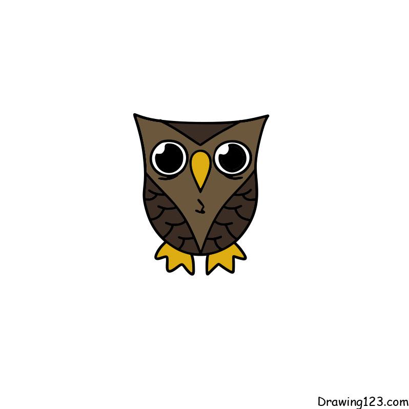 drawing-owl-step-7 piirustus