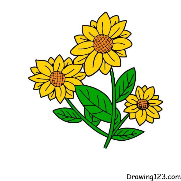 drawing-sunflower-step10-1 piirustus