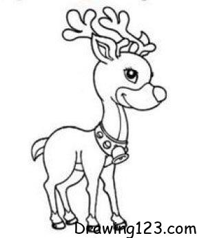 Christmas Reindeer Drawing Idea 2 piirustus