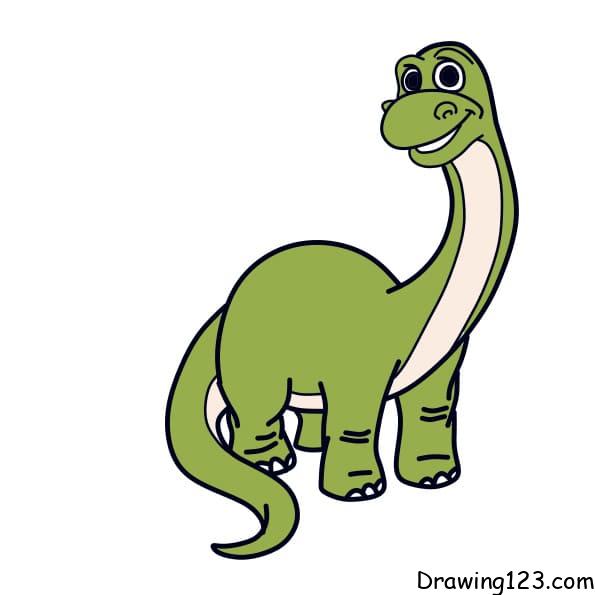 Drawing-Dinosaur-step11-1 piirustus