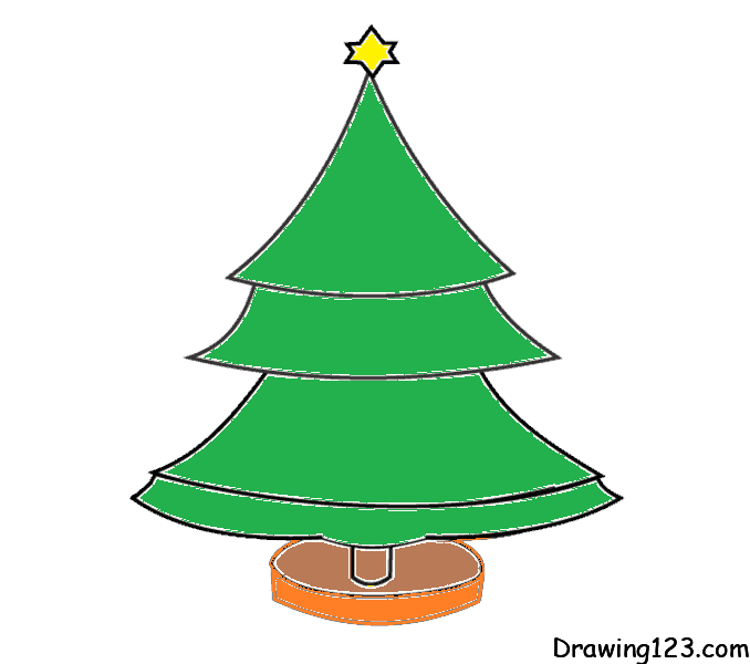 christmas-tree-drawing-step-9 piirustus