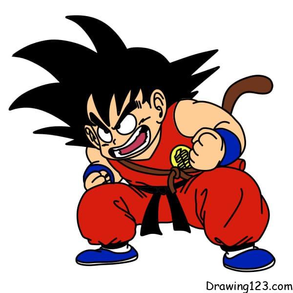 desenhando-Son-Goku-passo16 piirustus