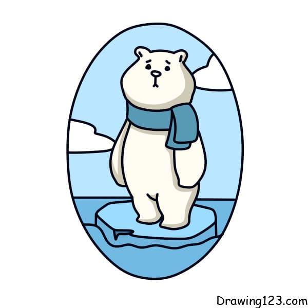 draw-polar-bear-step11 piirustus