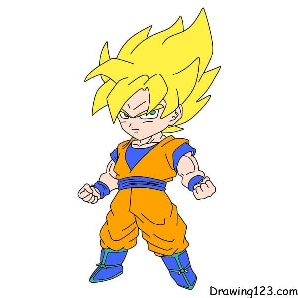 drawing-Son-Goku-step-13-2 piirustus