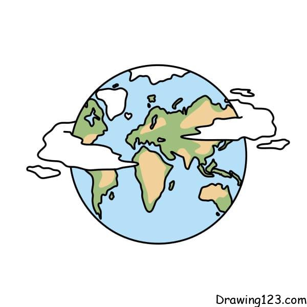 drawing-an-earth-step-10 piirustus