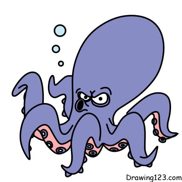 drawing-octopus-step-9 piirustus