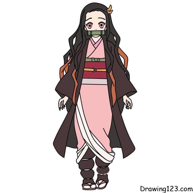 Drawing-Kamado-Nezuko-Step-16 piirustus