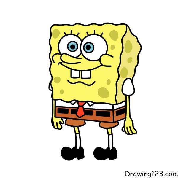 Drawing-SpongeBob-sponge-step-10-3 piirustus