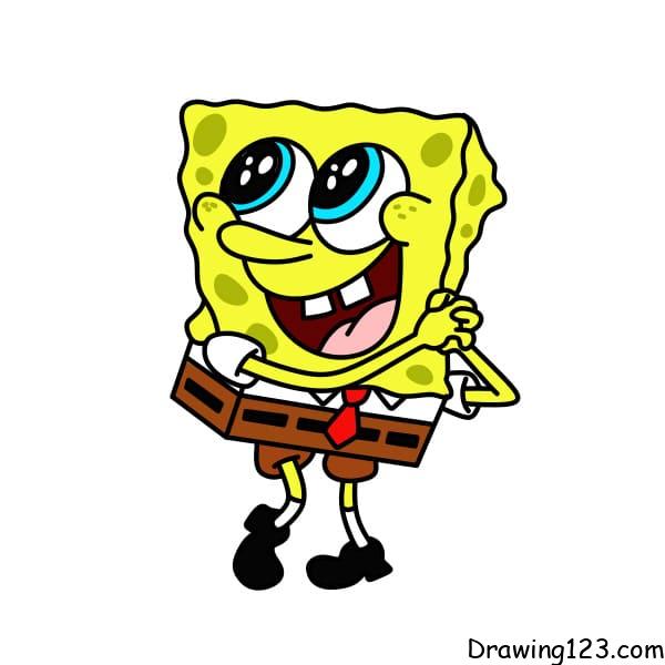 Drawing-SpongeBob-sponge-step-10 piirustus