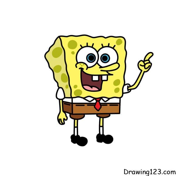 Drawing-SpongeBob-sponge-step-11 piirustus