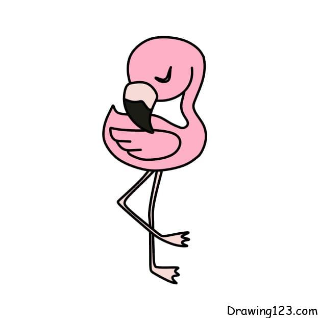 Drawing-a-flamingo-step-6-3 piirustus