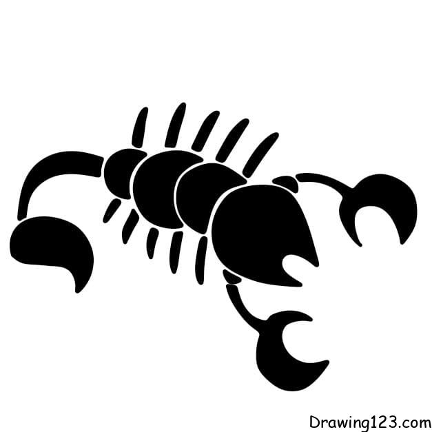 Drawing-a-scorpion-step-6-3 piirustus