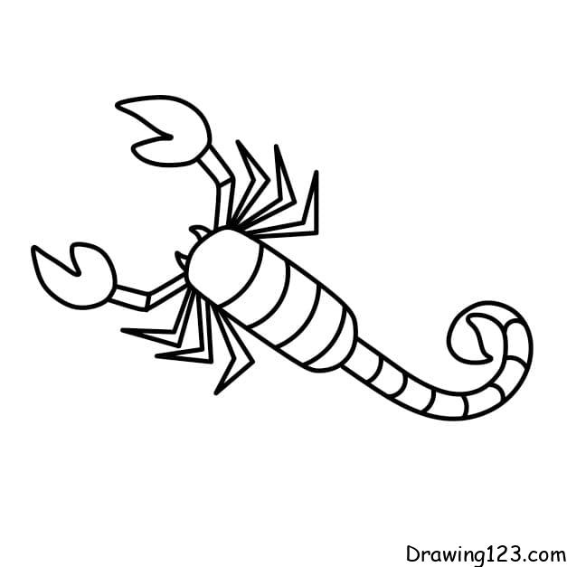 Drawing-a-scorpion-step-8-5 piirustus