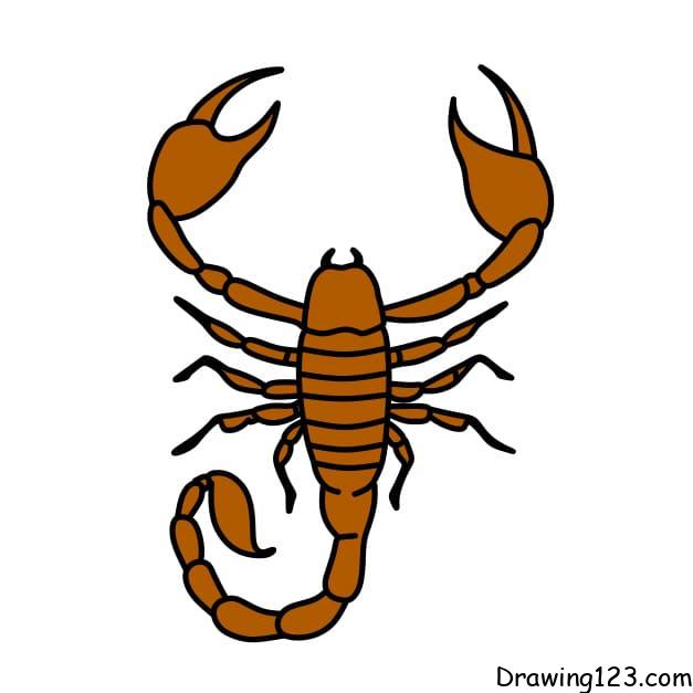 Drawing-a-scorpion-step-9-4 piirustus