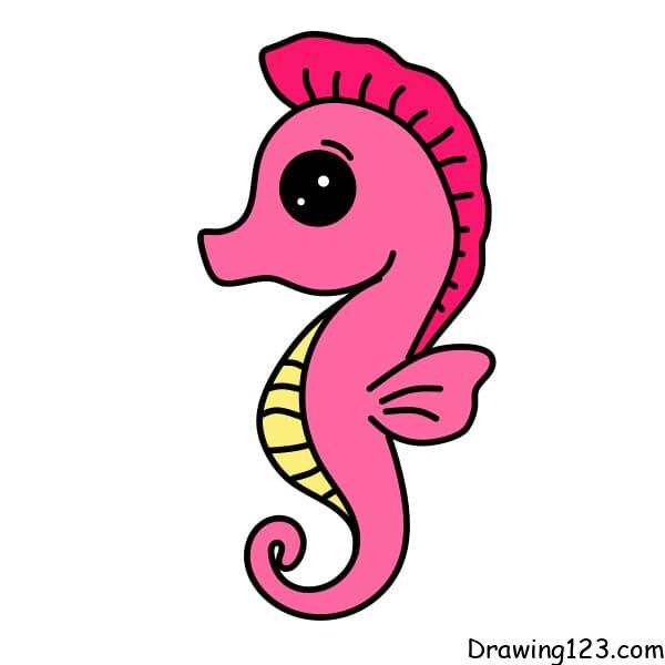 Drawing-a-seahorse-step-7-2 piirustus