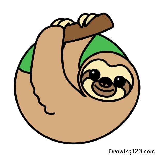 Drawing-sloth-step-7-2 piirustus